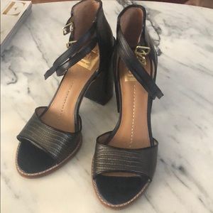 Dolce Vita Black snakeskin high heeled sandals